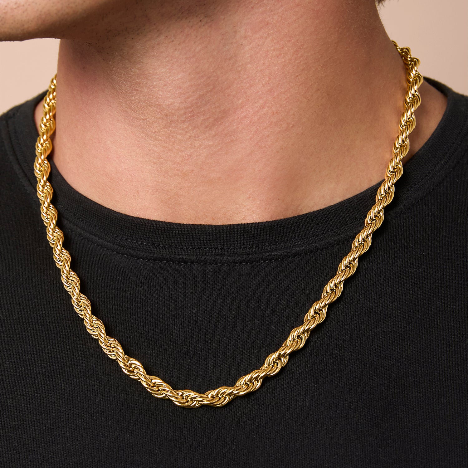 Lucky Brand Mens Gold-Tone Rope Chain Necklace - 22'' Chain