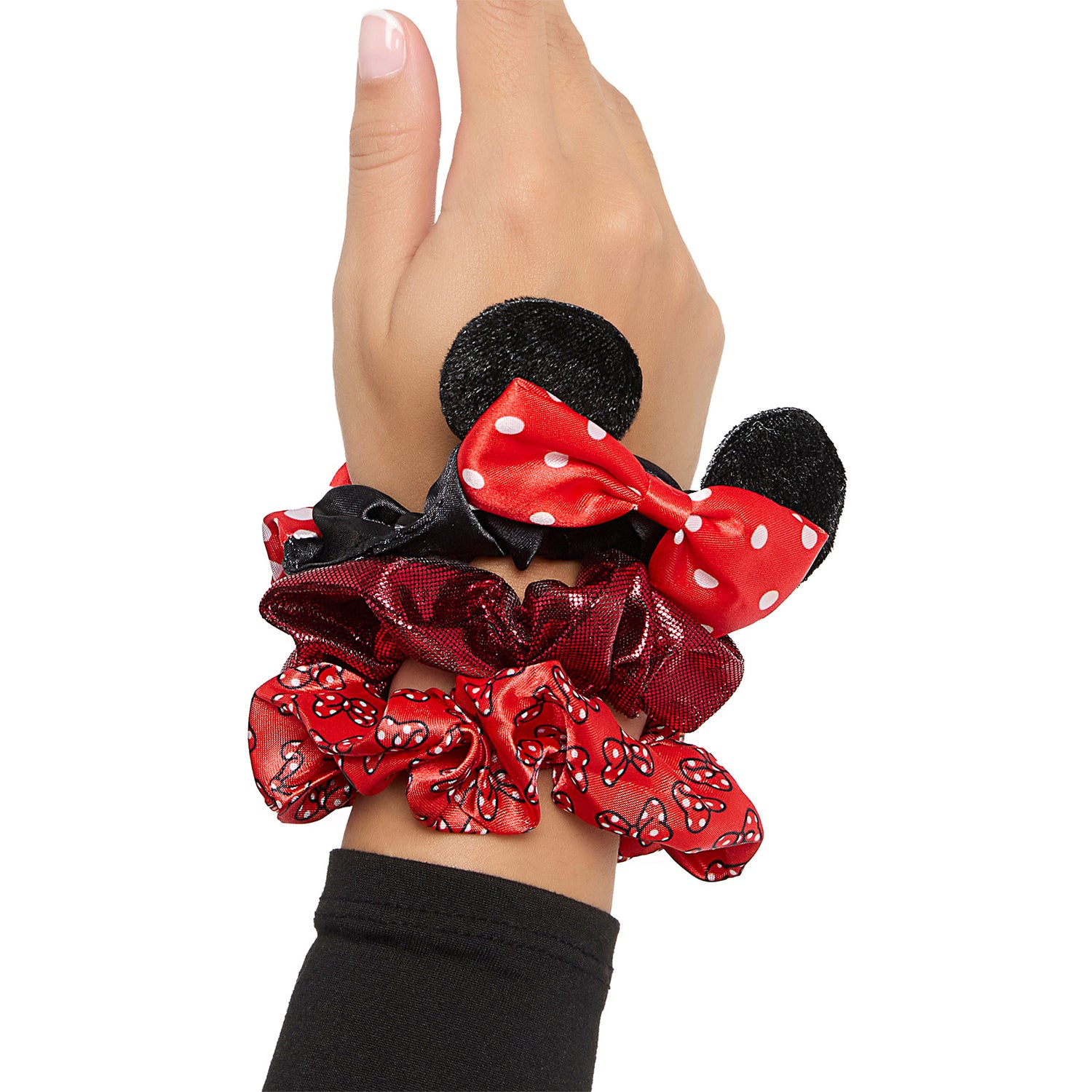 Minnie Mouse Scrunchies 3-Piece Official License, Disney Hair Accessories