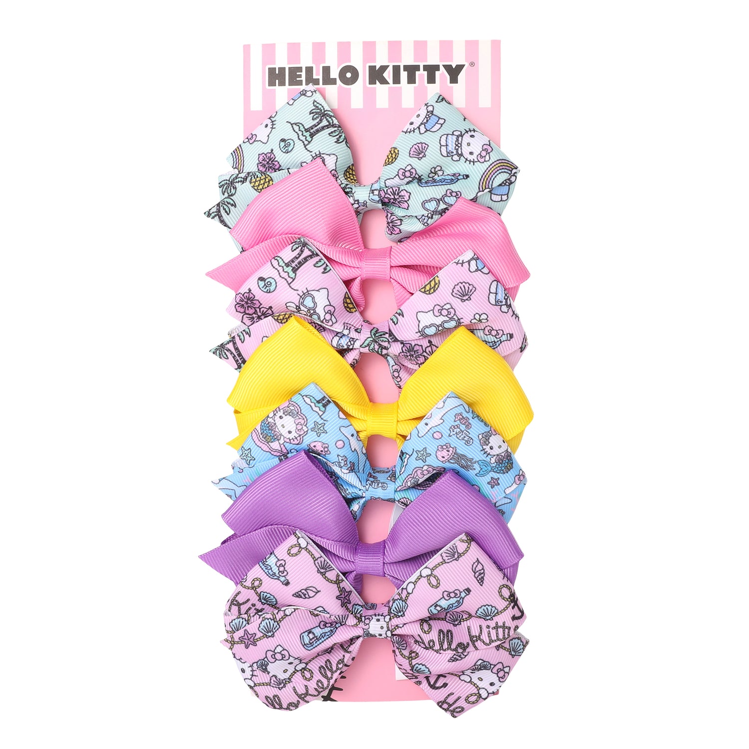 Hello Kitty Hair Bow 7-Piece Set Official License, Sanrio Hair Accessories