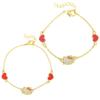 Hello Kitty Mommy and Me Bracelets Set of 2, 7.25"+1" and 5"+1"