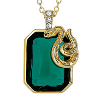 Harry Potter Slytherin Snake Pendant Necklace Official License, 18+2"