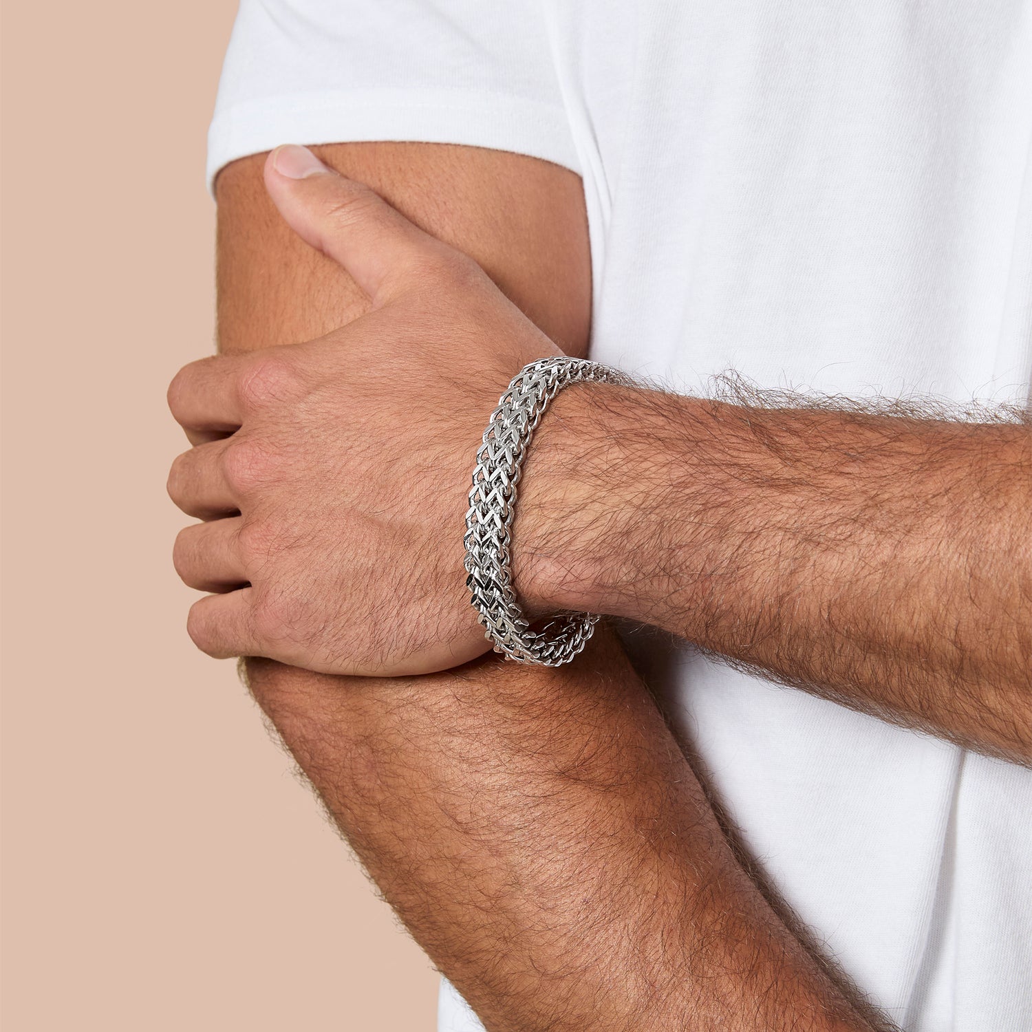 Lucky Brand Men's Silver-Tone Box Chain Bracelet