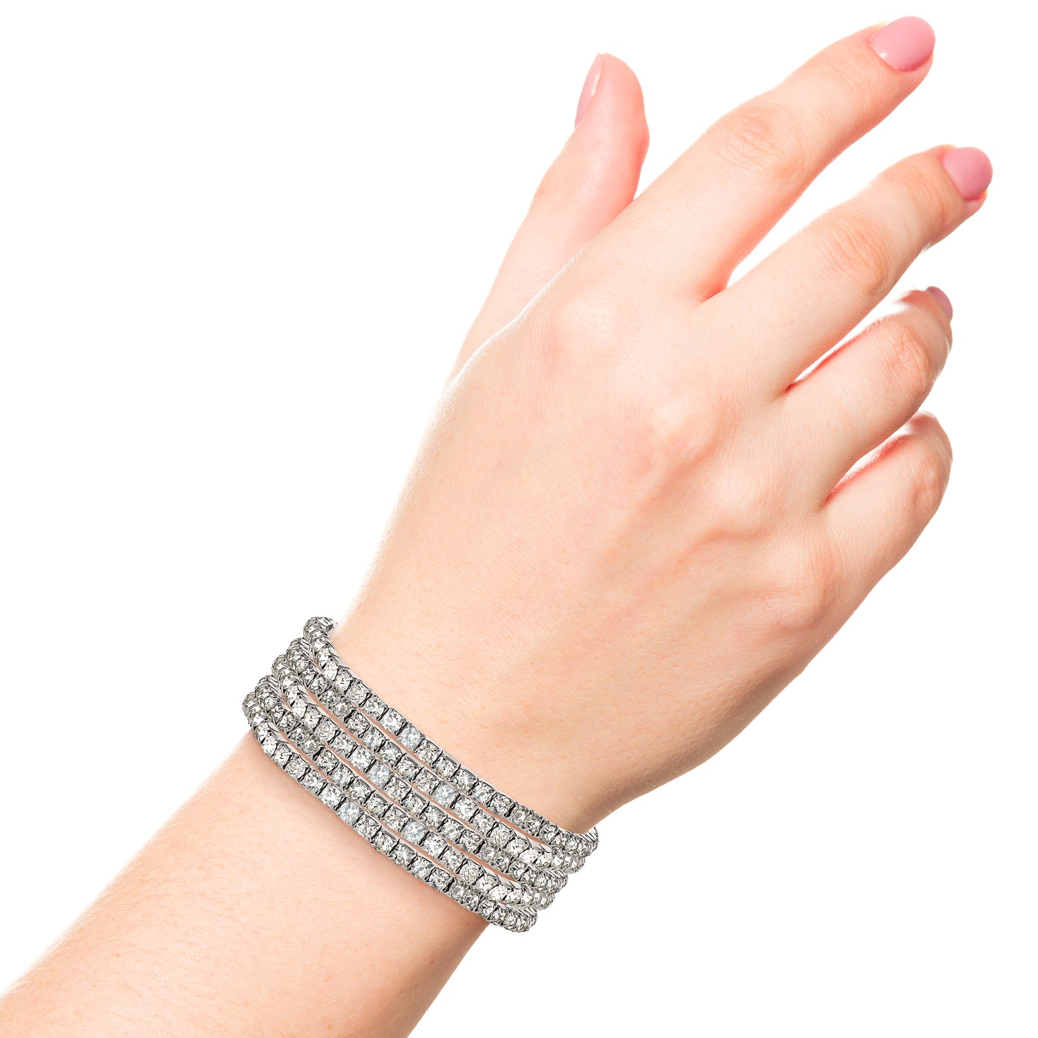 Jessica Simpson 5-Piece Rhinestone Bracelet Set - Silver Clear
