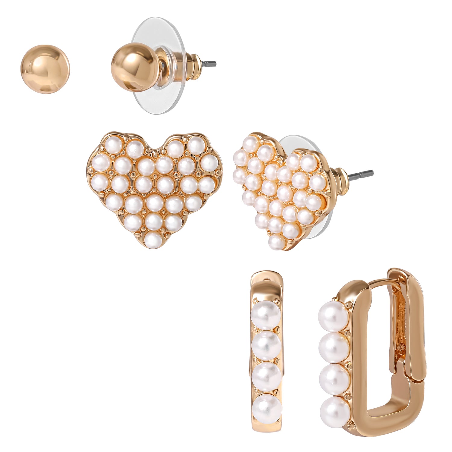 Jessica Simpson Pearl Stud Earring Set of 3