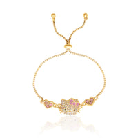 Hello Kitty Adjustable Bracelet with Pave Pink Bow & Crystals