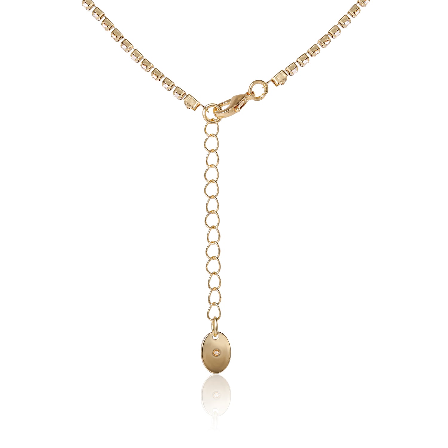 Juicy Couture Pavé Heart Cyrstal Chain Pendant Necklace