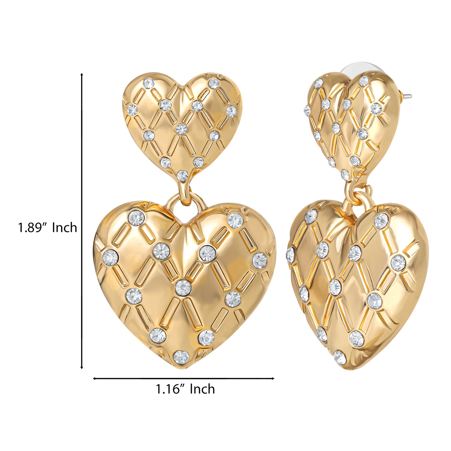 Juicy Couture Double Heart Drop Earrings