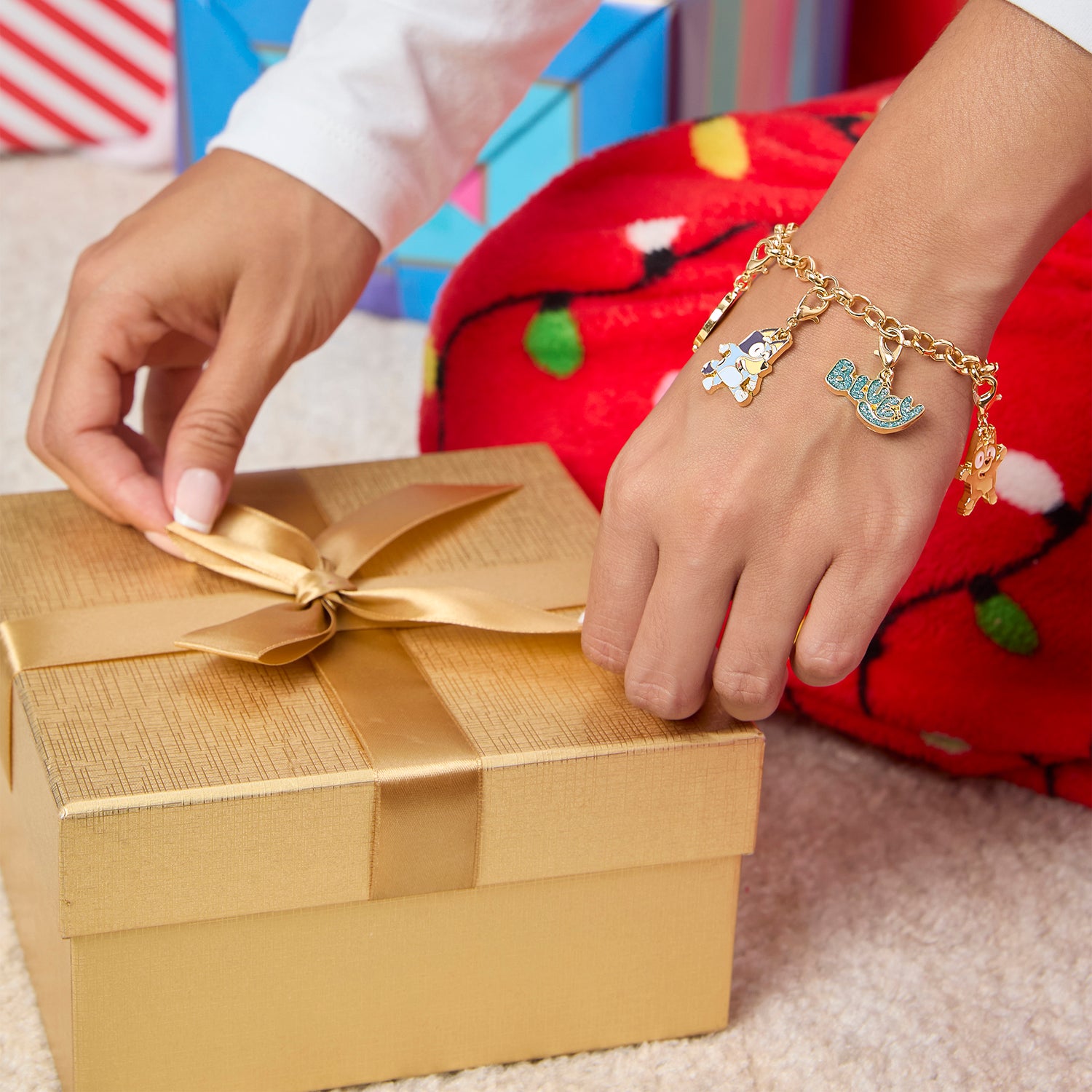 Bluey Charm Jewelry Advent Set with Necklace and Bracelet Chains Interchangable Charms