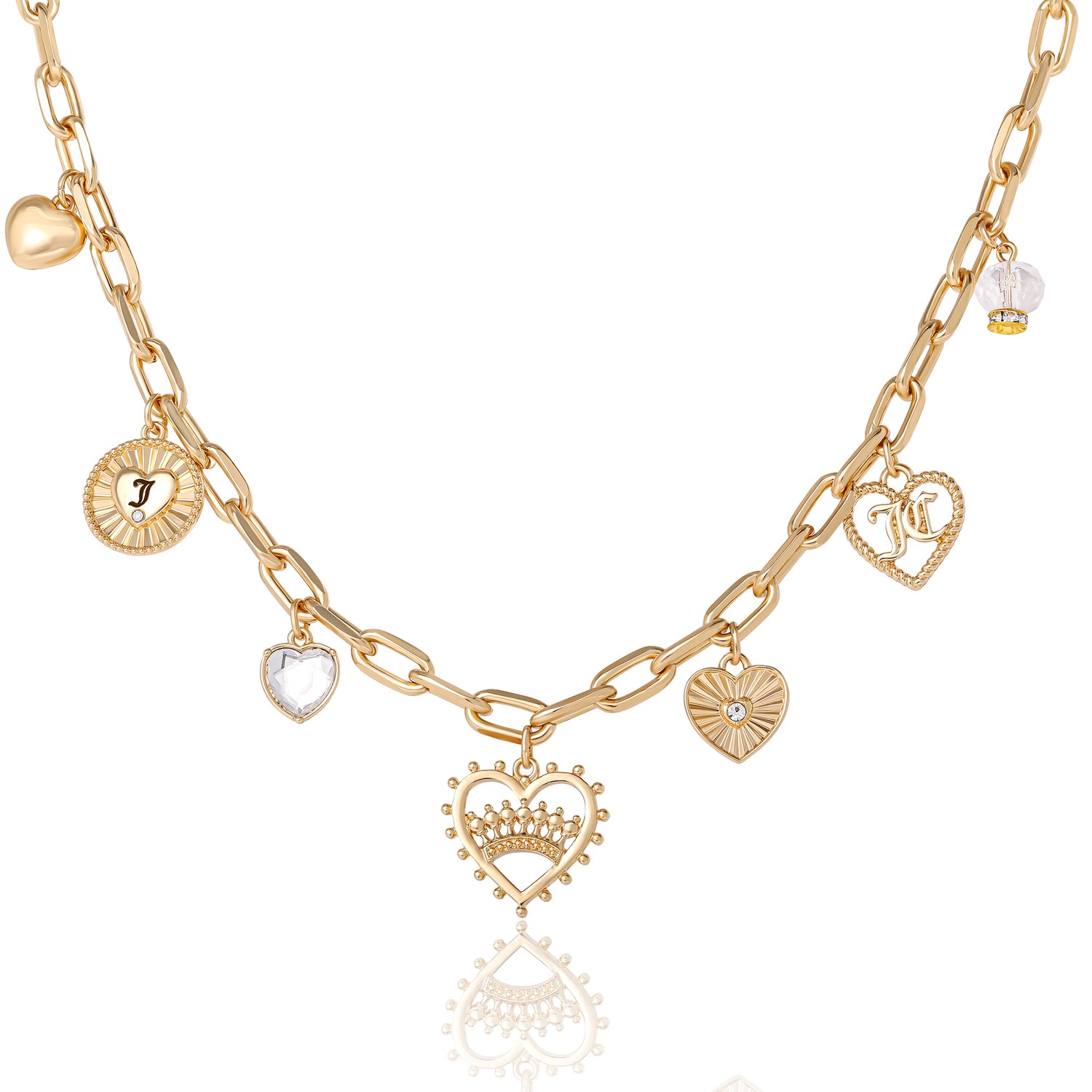 Juicy Couture Heart Juicy Logo Charm Necklace - 18+2''