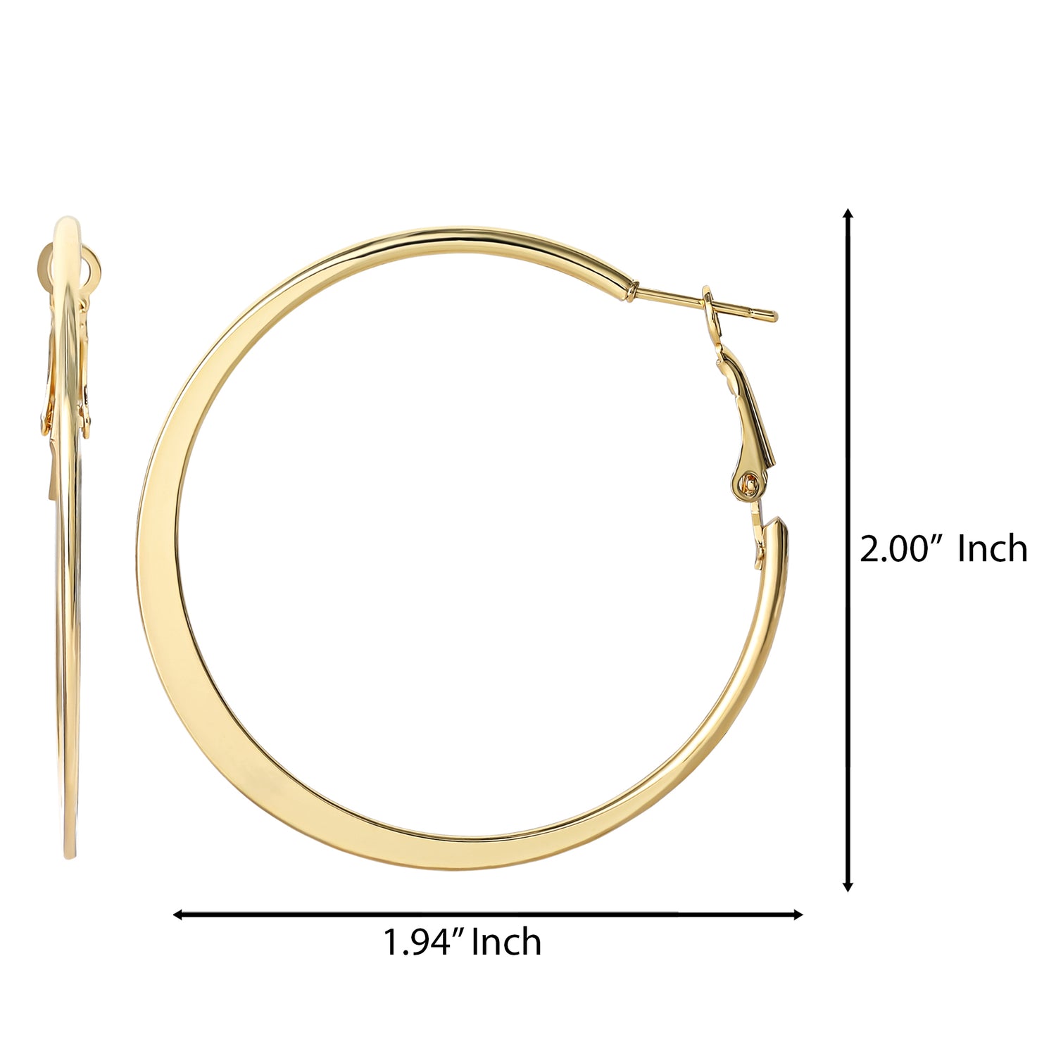 Jessica Simpson Gold-Tone 44.8MM Flat Omega Hoop Earrings