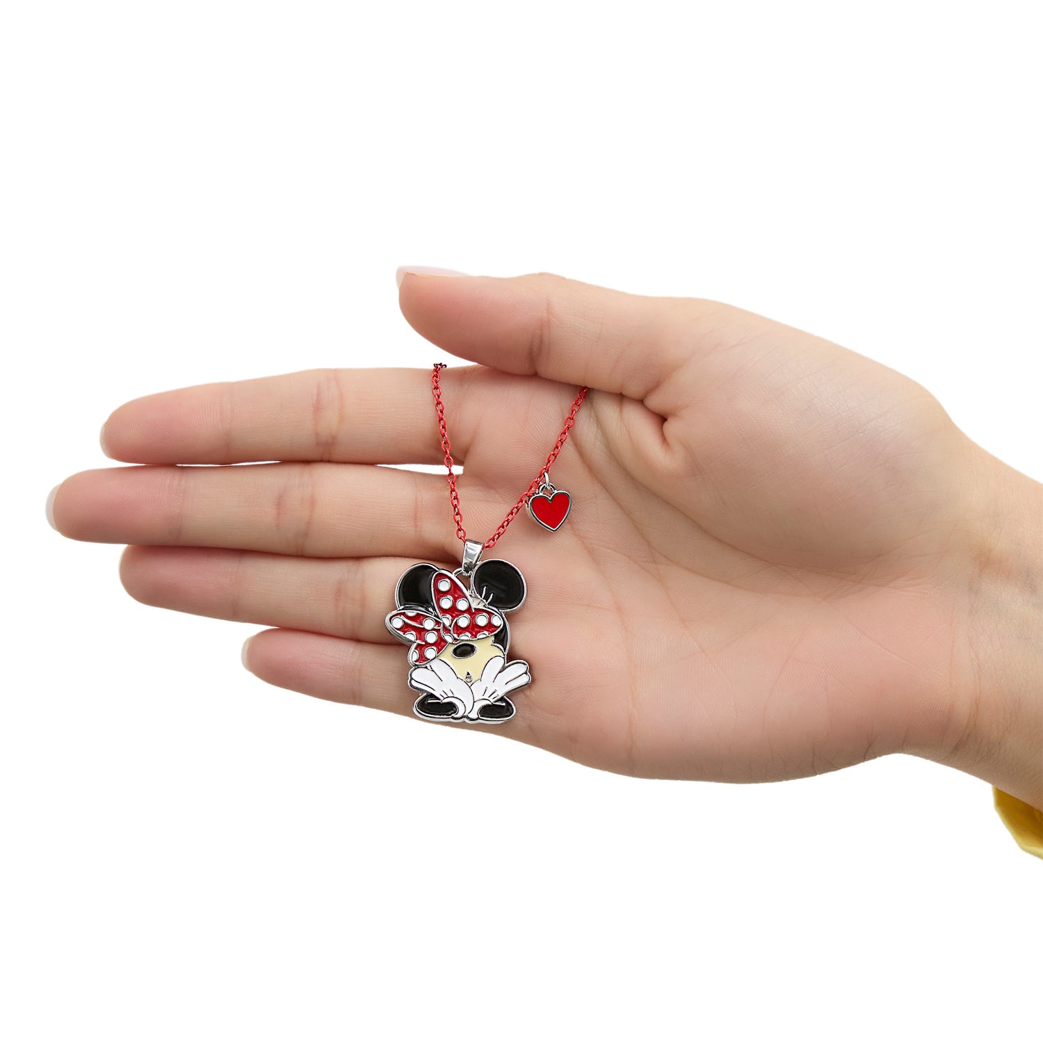 Minnie Mouse and Mickey Heart Necklace
