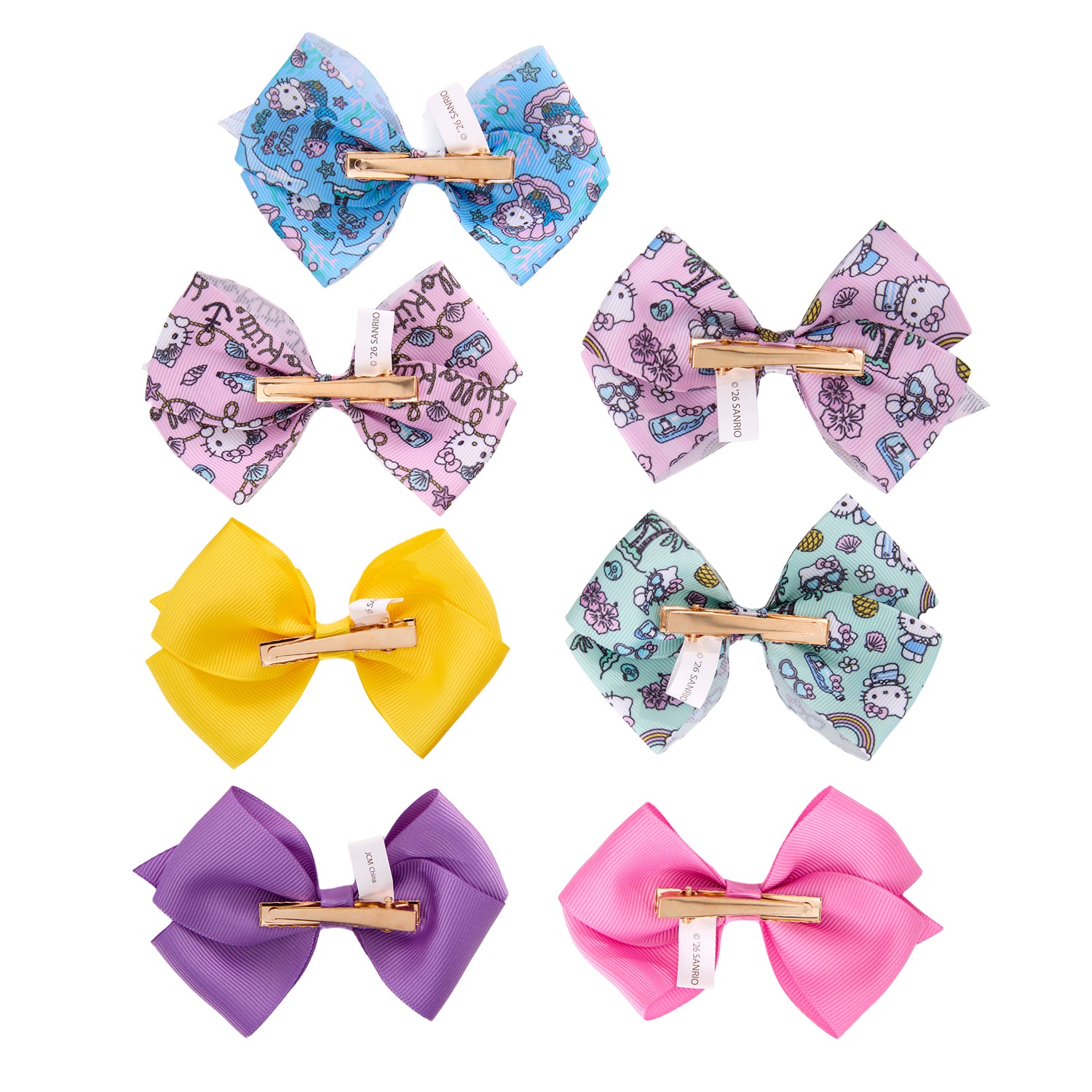 Hello Kitty Hair Bow 7-Piece Set Official License, Sanrio Hair Accessories