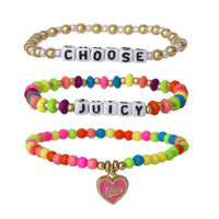Juicy Couture Kids Choose Juicy Heart Charm 3 Piece Beaded Jewelry