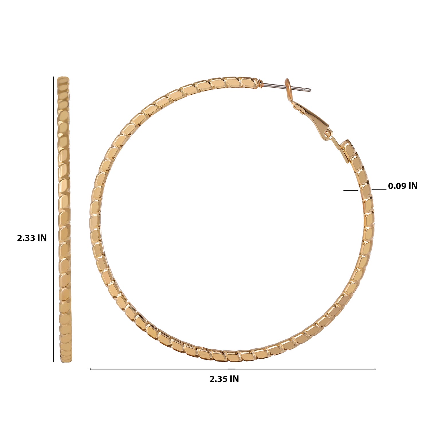 JS Jessica Simpson Textured Omega Gold-Tone Large Hoop Earrings