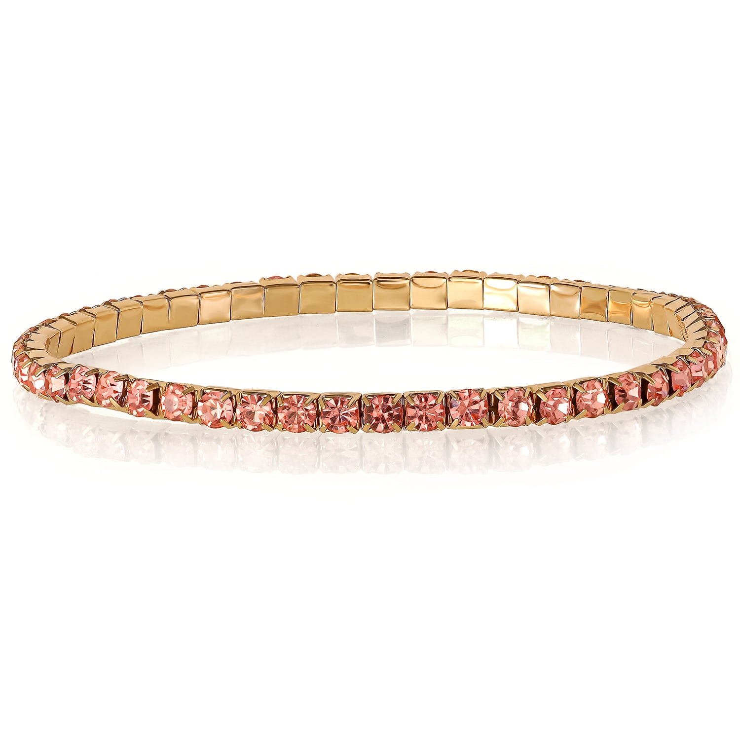 Jessica Simpson Fasjion Rhinstone 5 Piece Stretch Bracelet Set - Gold Multi