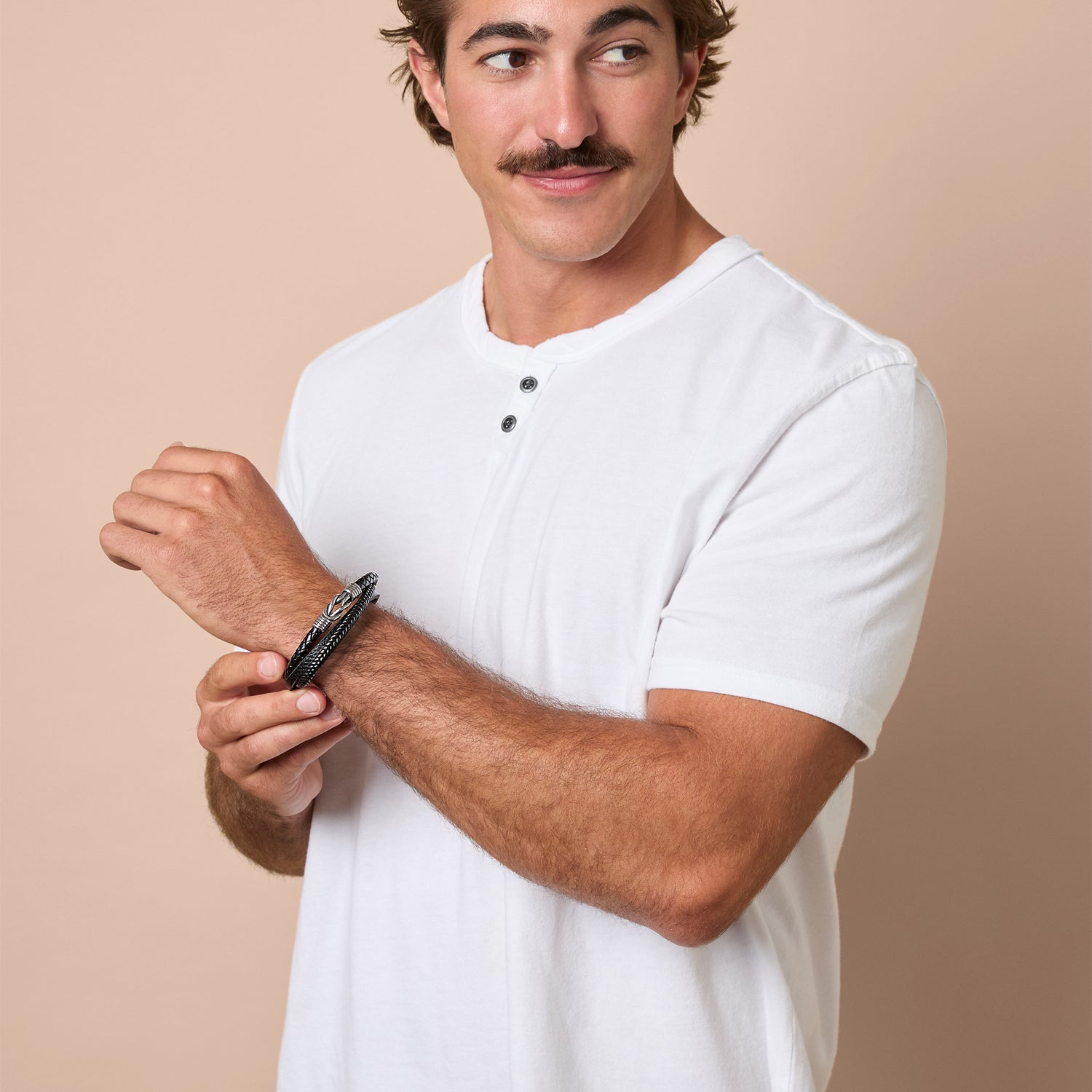 Lucky Brand Stainless Steel (316L) Knot 3-Row Bracelet