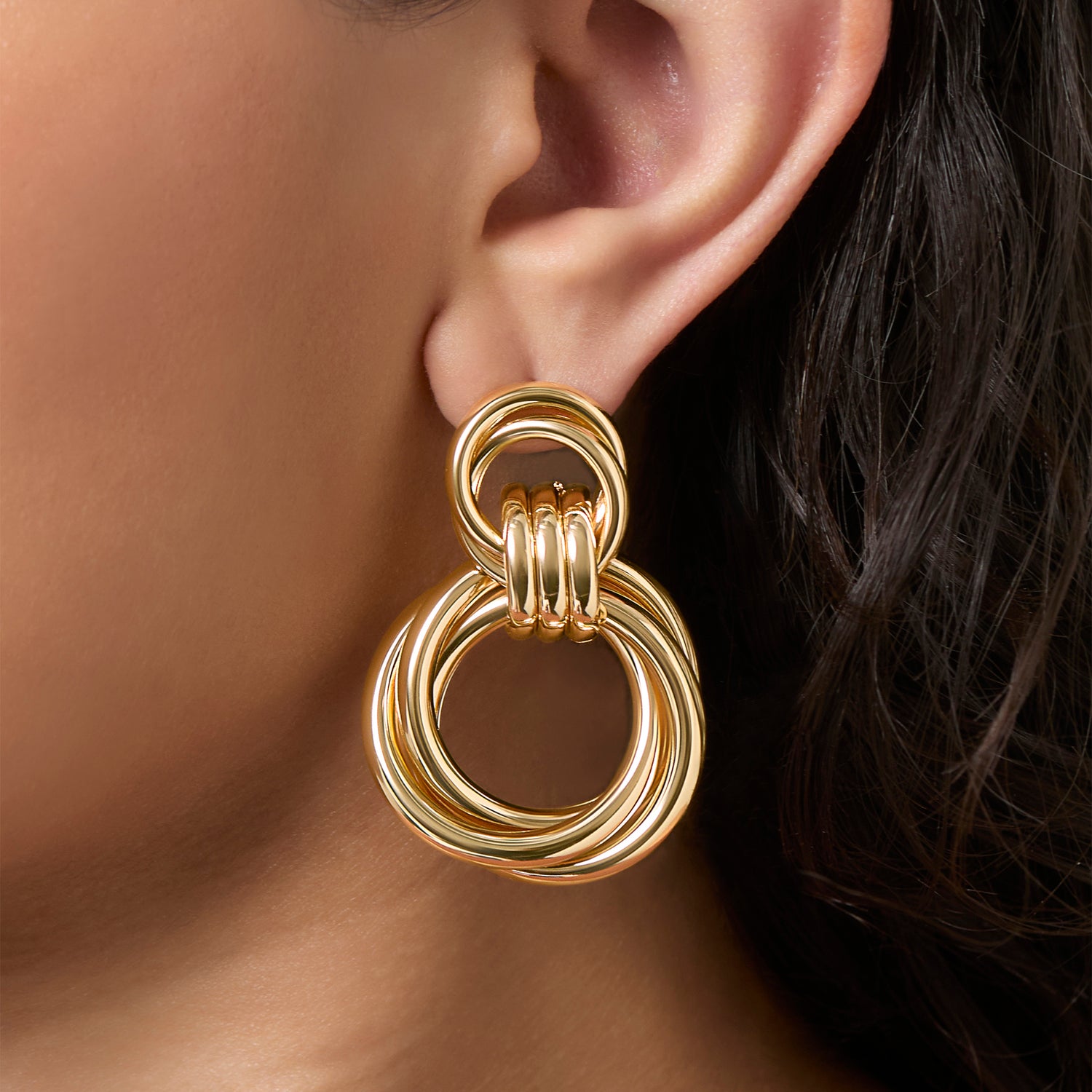 JS Jessica Simpson Round Link Drop Earrings