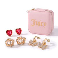 Juicy Couture Huggie Hoops, Stud Earrings for Women, 3-Pair Gift Set & Box