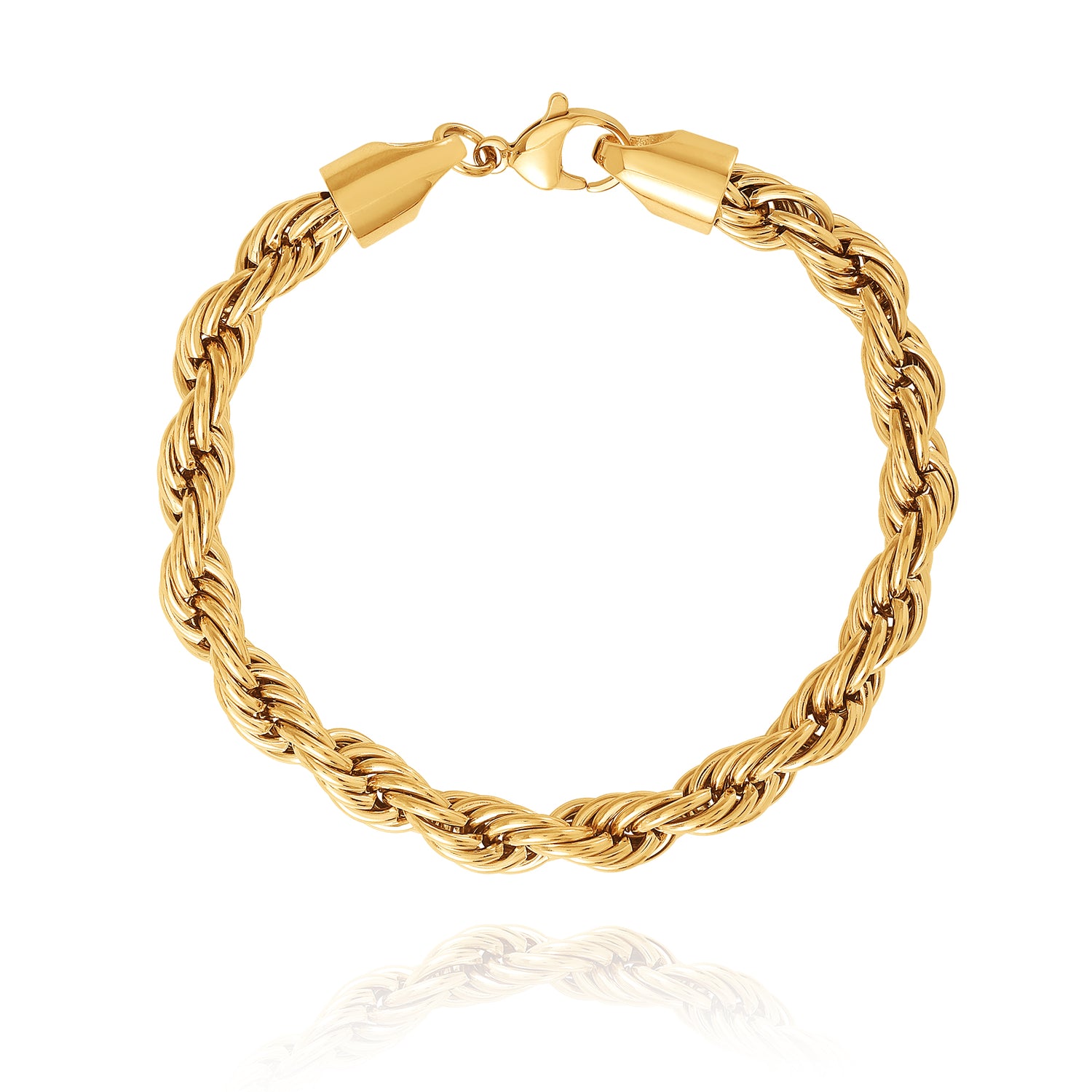 Lucky Brand Mens Gold-Tone Rope Chain Bracelet
