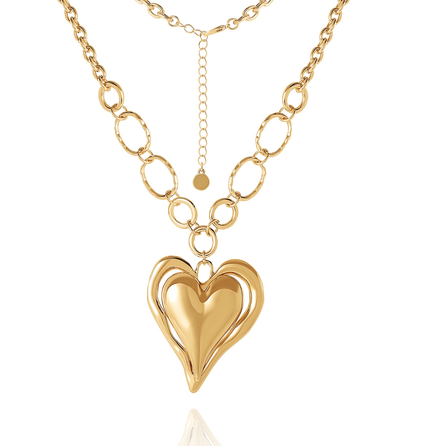 BCBGeneration Linked Chain Heart Pendant Necklace
