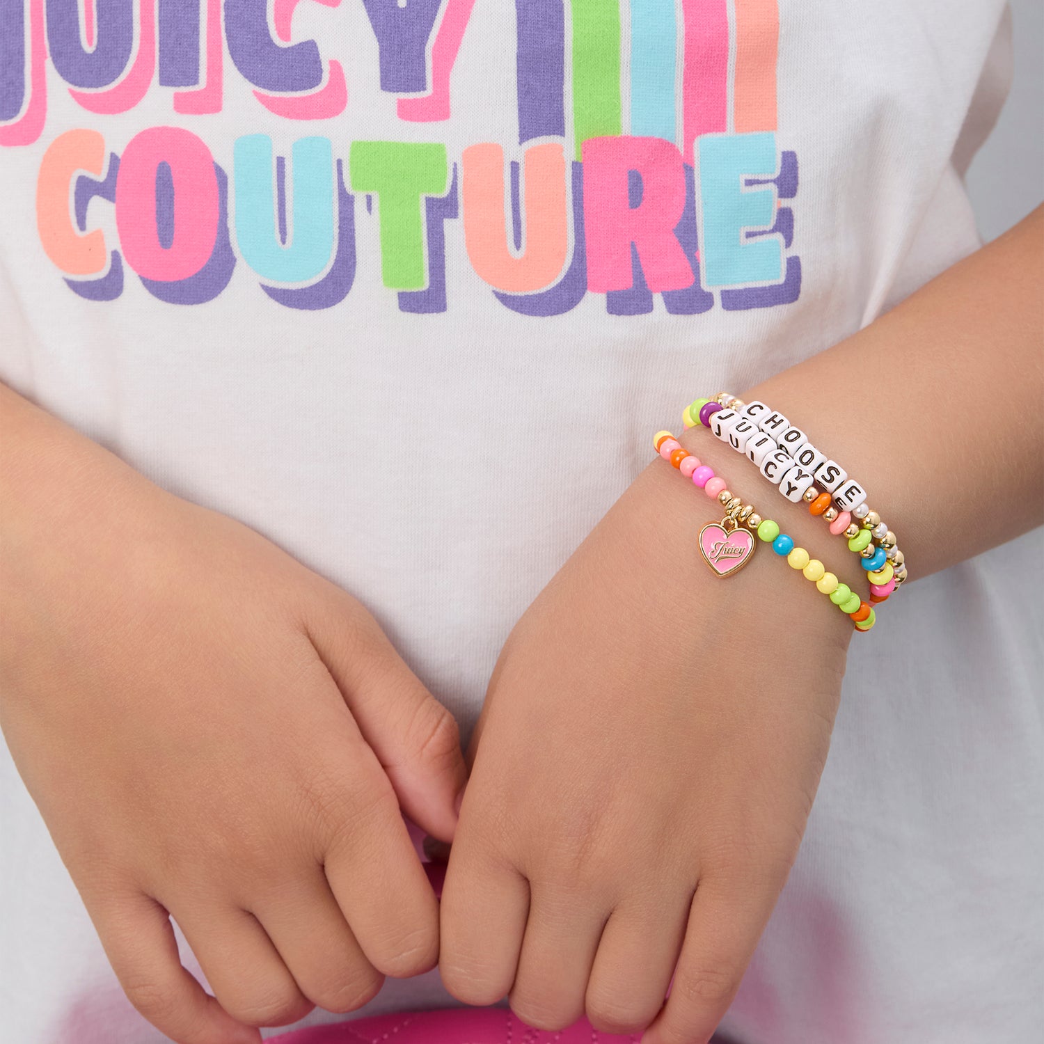 Juicy Couture Kids Choose Juicy Heart Charm 3 Piece Beaded Jewelry