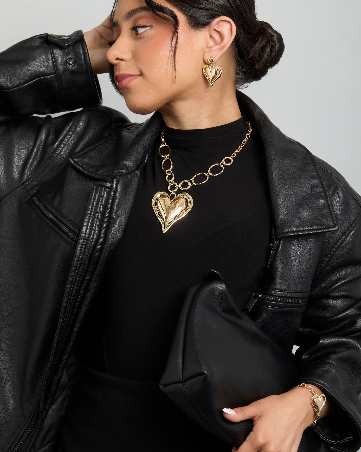 BCBGeneration Double Heart Drop Earrings