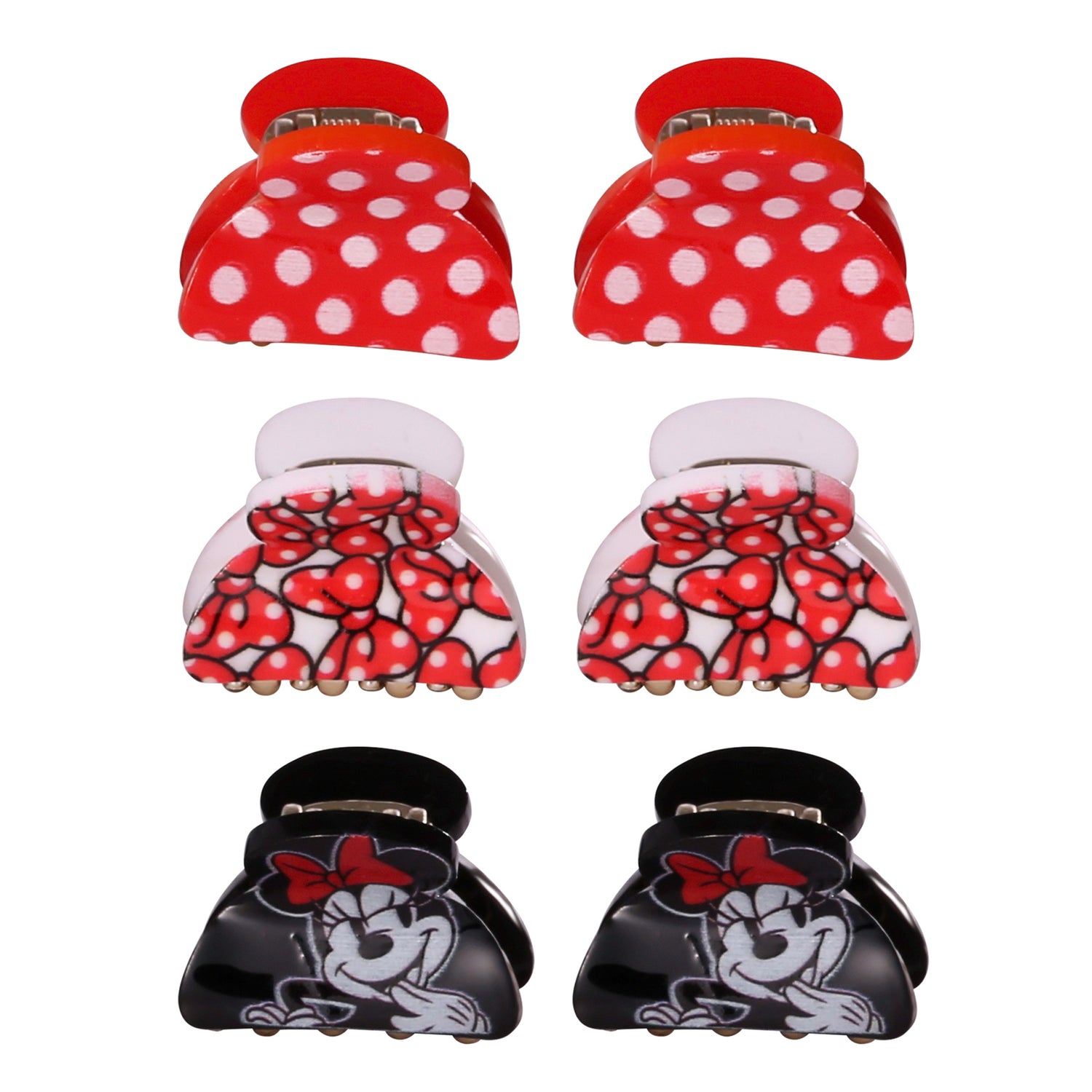 Disney Minnie Mouse Hair Clips Claw Small 6-Piece Set Official License