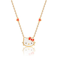 Hello Kitty Enamel Station Heart Chain Necklace