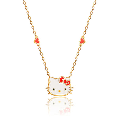 Hello Kitty Enamel Station Heart Chain Necklace