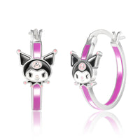 KUROMI ENAMEL HOOP EARRINGS