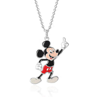BRASS SLV PLT D-100 MICKEY MOUSE 3D PENDANT -18" CHAIN