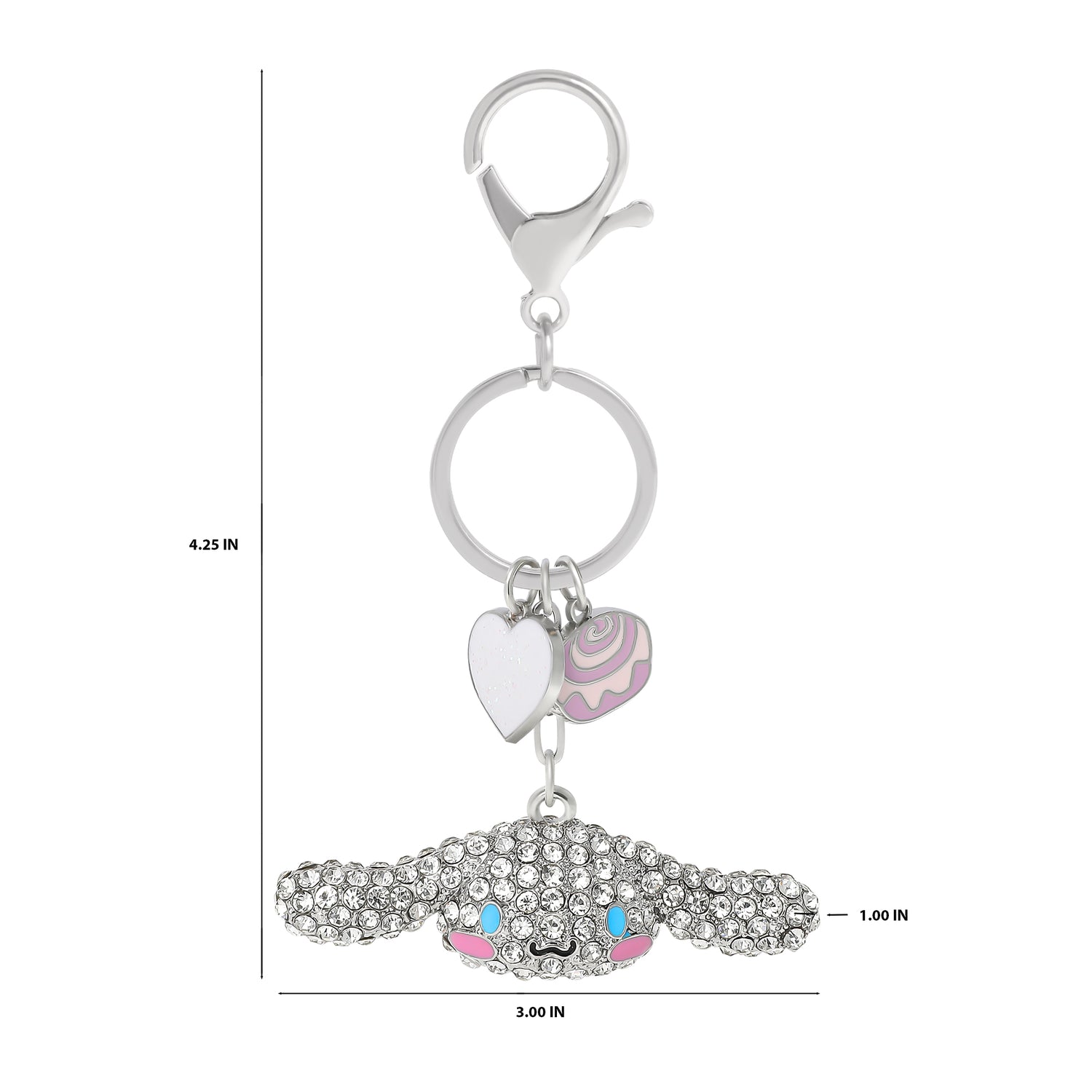 Cinnamoroll Crystal Cluster Pavé Bag Charm Keychain – Officially Licensed Sanrio