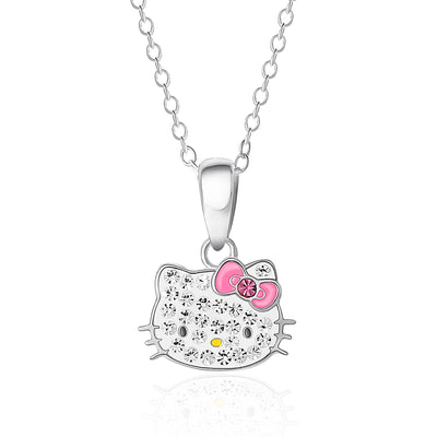 Hello Kitty Sterling Silver Crystal Pendant