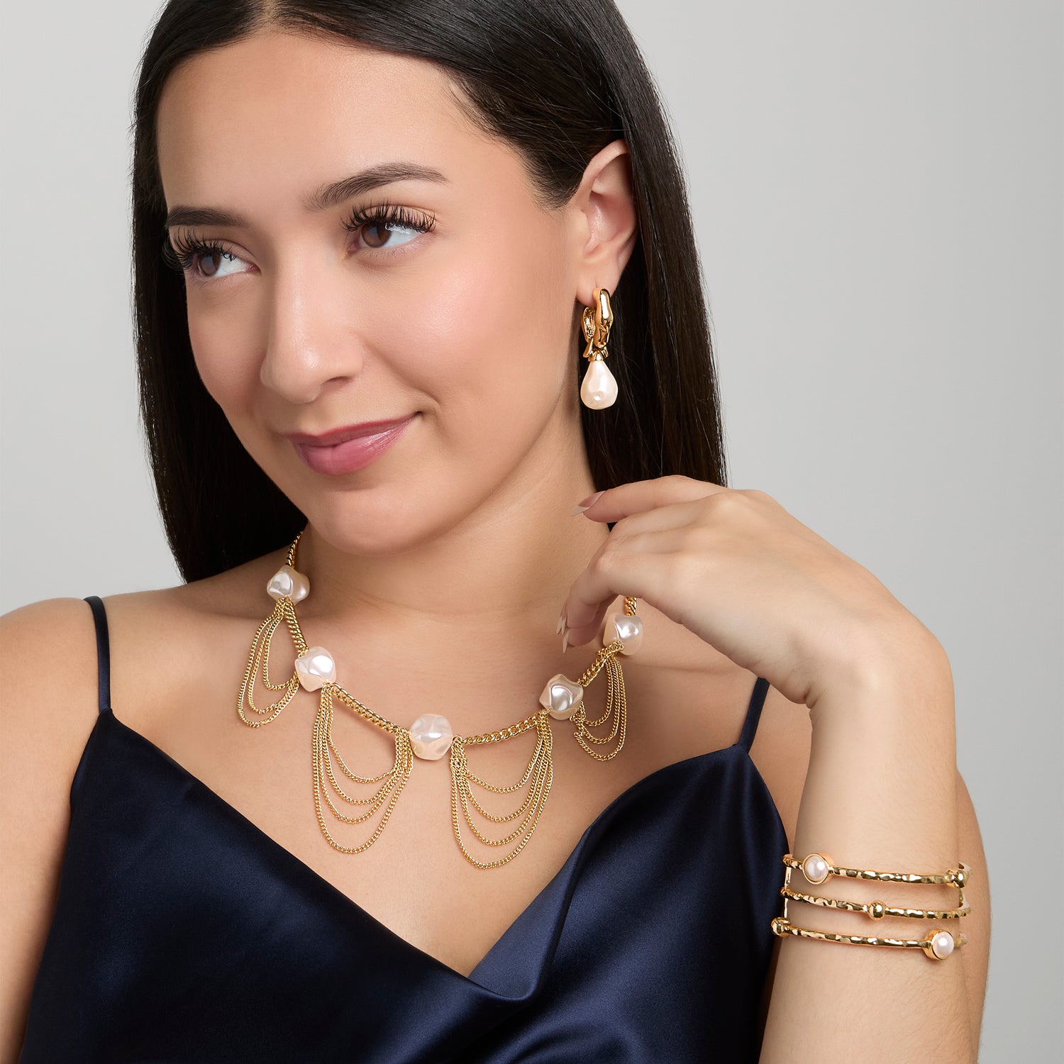 BCBG Hoop Post Drop Earring