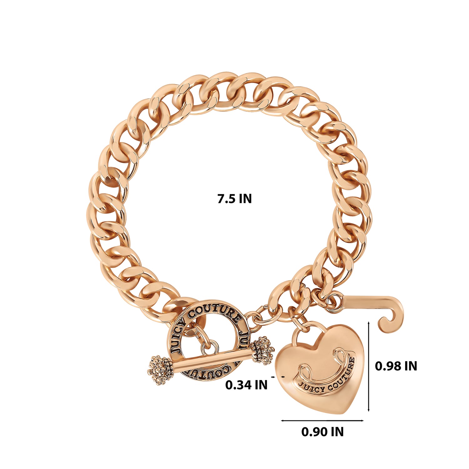 Juicy Couture Heart Toggle Charm Bracelet