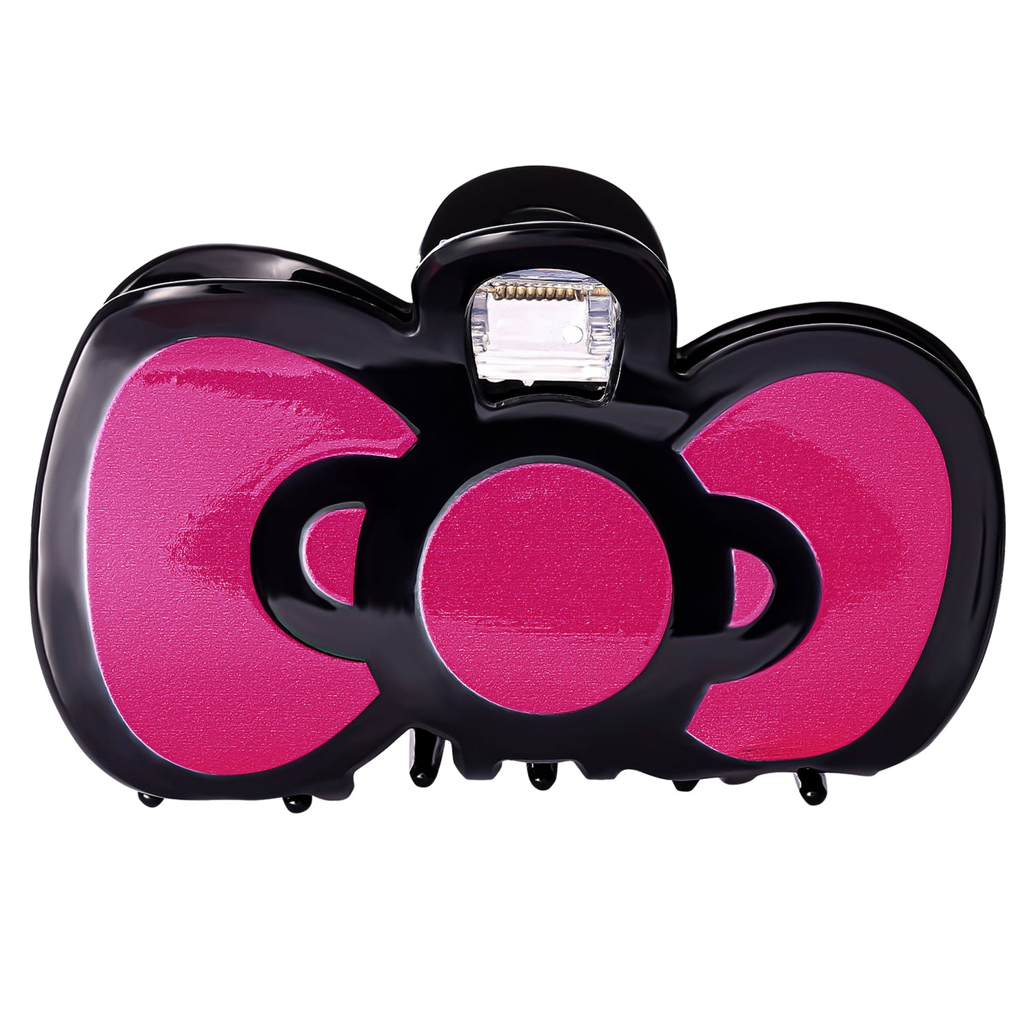 Hello Kitty Hair Clip Official License, Black and Pink Bow Claw Clip