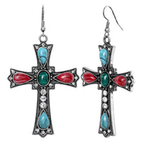 Jessica Simpson Cross Earrings for Women with Stones and Crystals