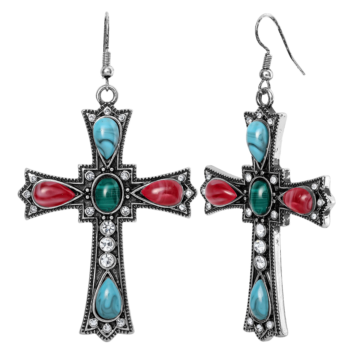 Jessica Simpson Cross Earrings for Women with Stones and Crystals