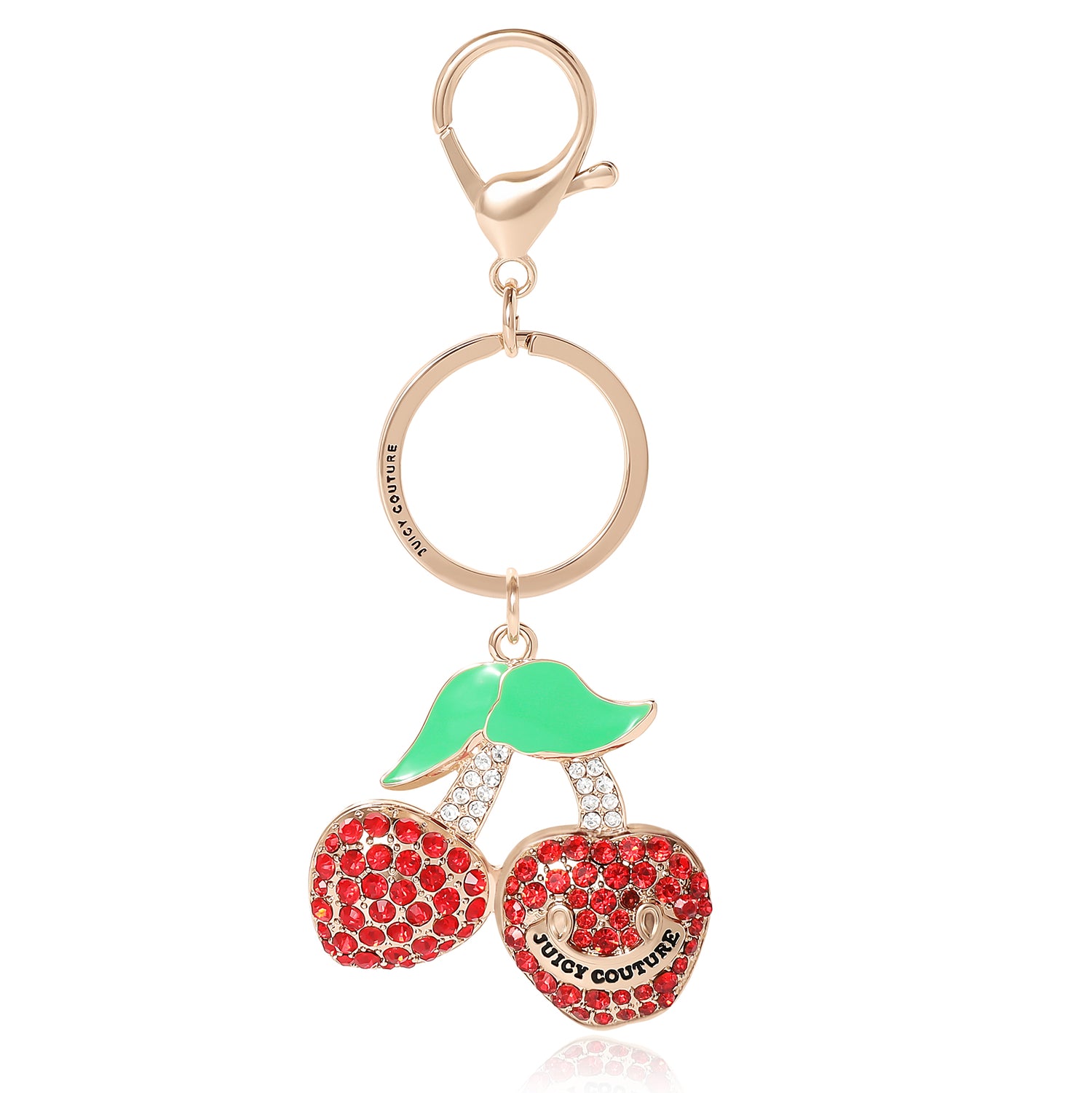 Juicy Couture Cherry Pave Charm Keychain
