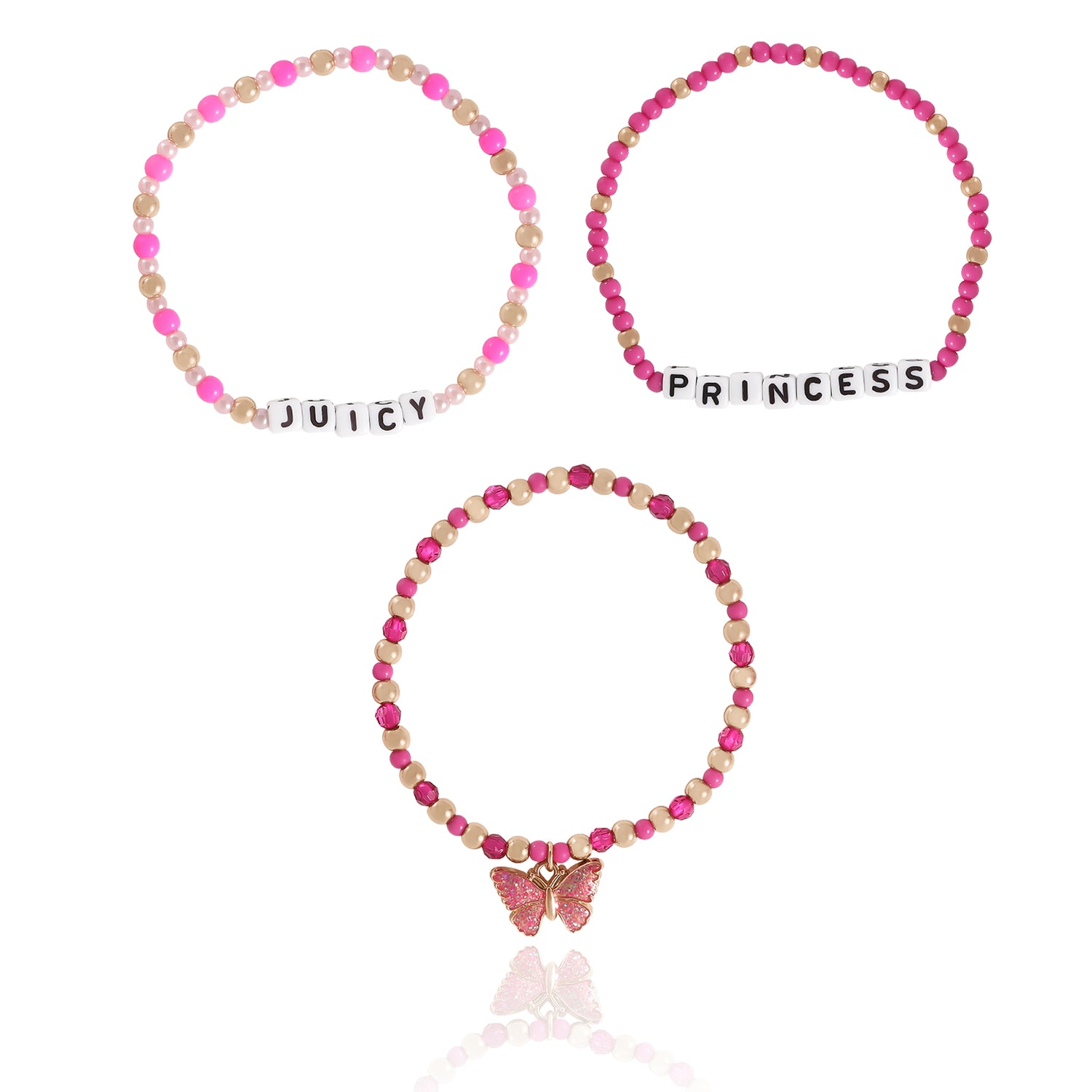 Juicy Couture Kids Juicy Pink Butterfly Beaded Jewelry