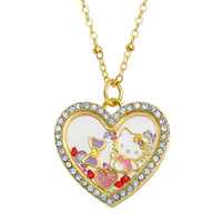 Sanrio Hello Kitty Necklace Official License, Shaker Heart Pendant