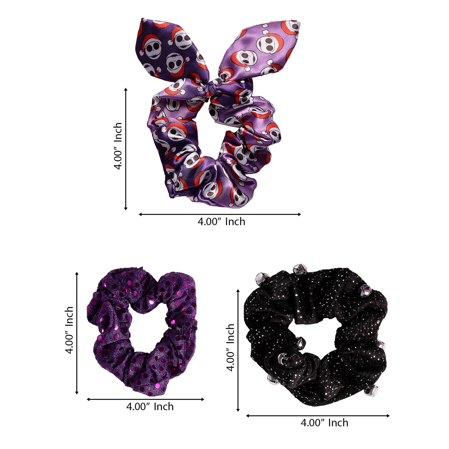 The Nightmare Before Christmas Hair Scrunchies 3-Piece Set Official License