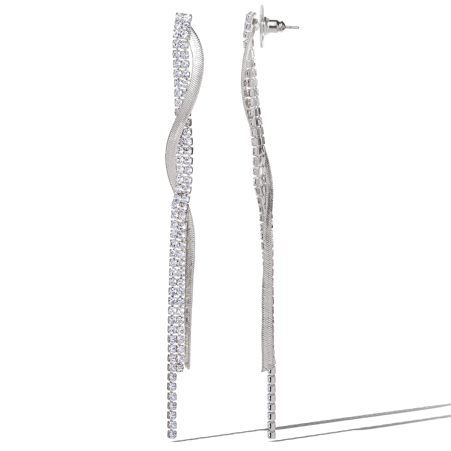 Jessica Simpson Silver Linear Drop Earrings