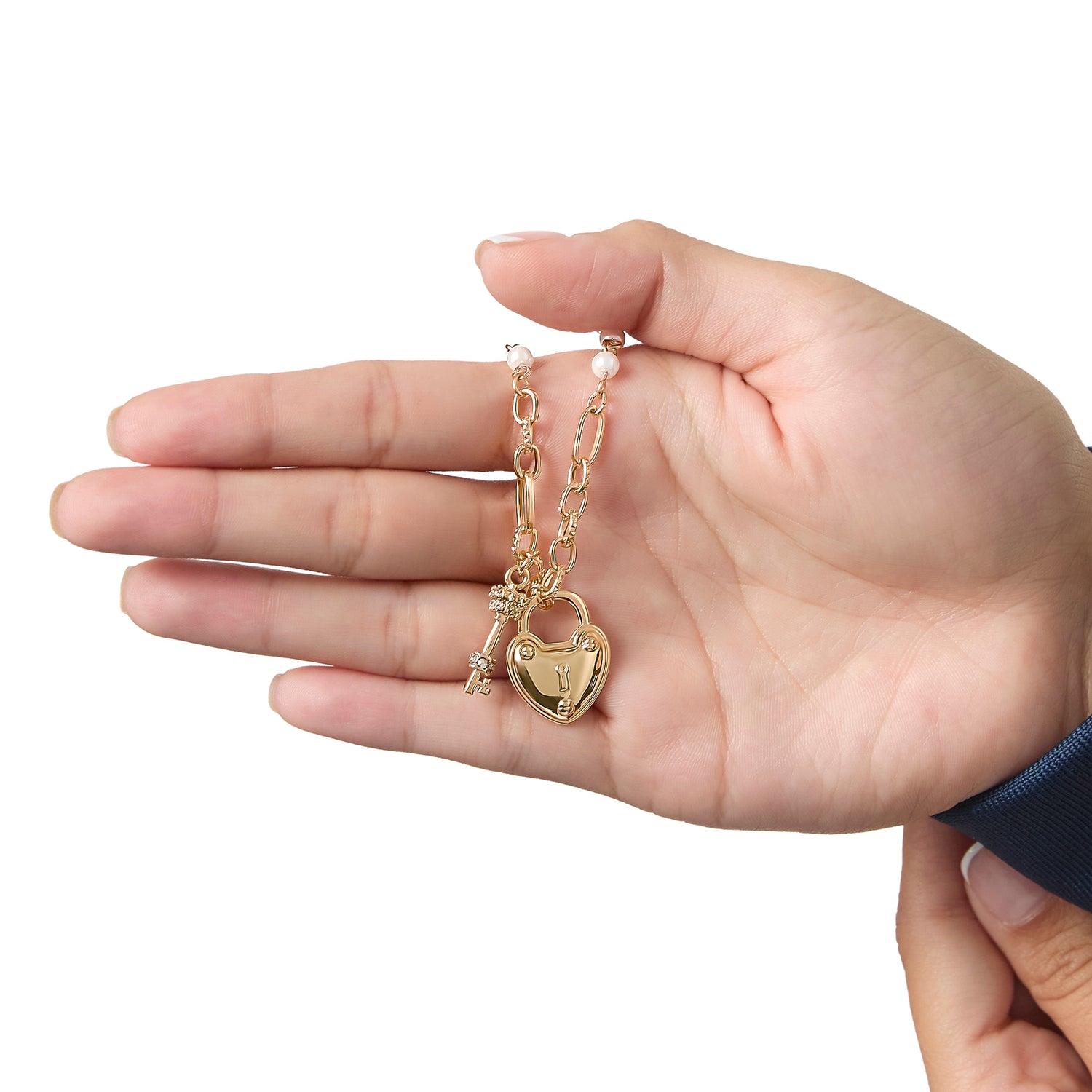 Juicy Couture Heart Locket Charm Necklace, Gold‑Tone