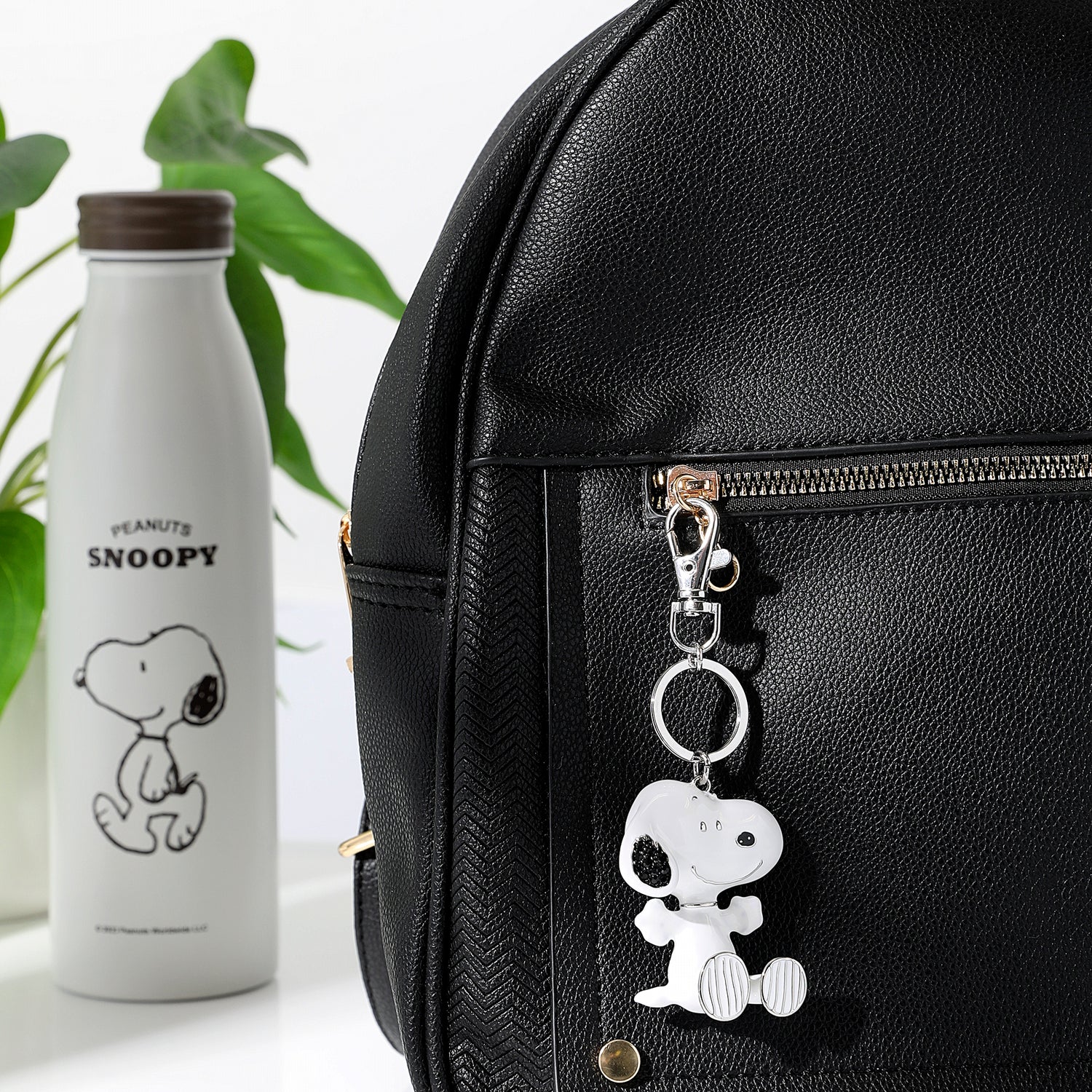 Peanuts Snoopy Keychain, Silver-Tone Enamel Bag Charm