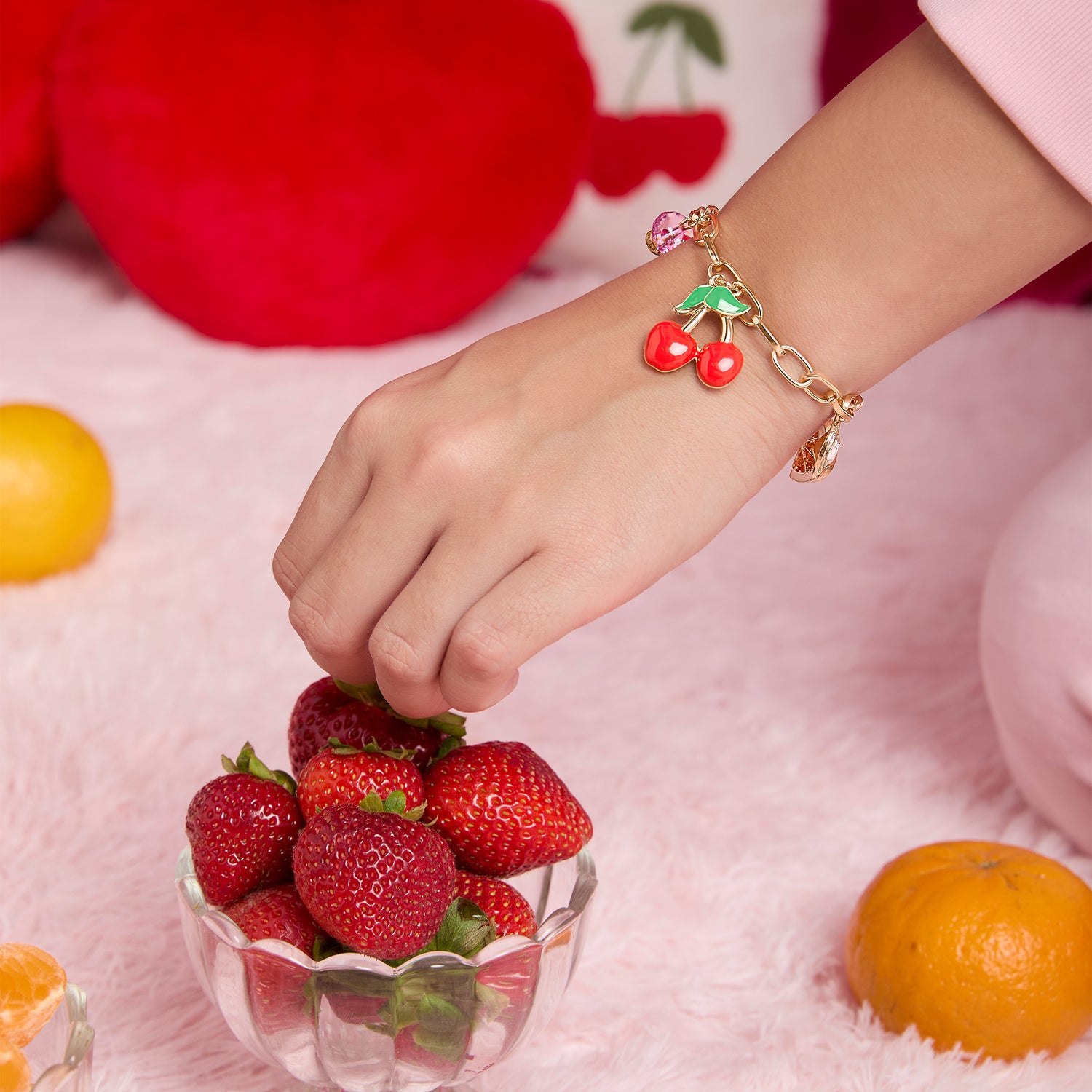 Juicy Couture Cherry & Fruit Charm Bracelet