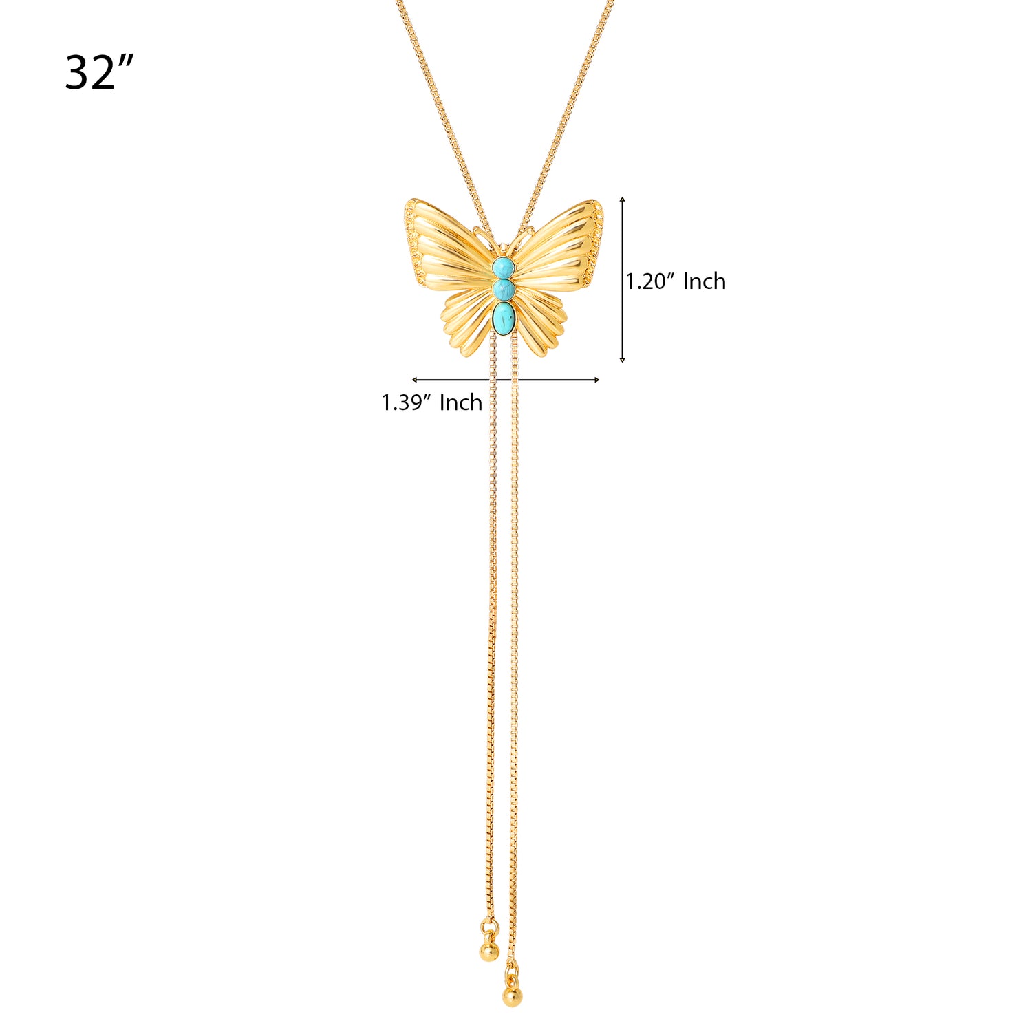 Jessica Simpson Gold-Tone Butterfly Y-Lariat Necklace with Green Crystal