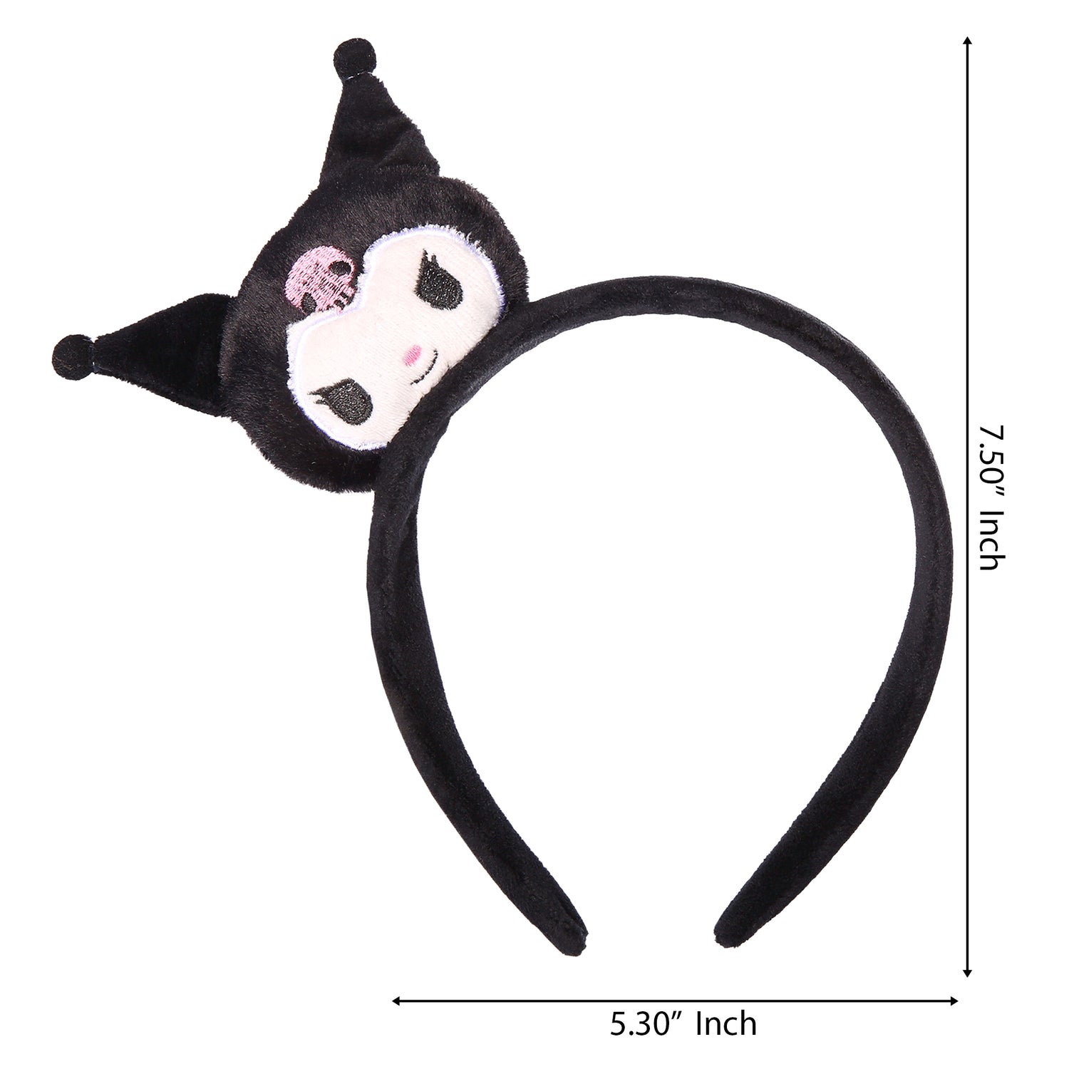 Kuromi Headband Black Plush, Sanrio Hair Accessories