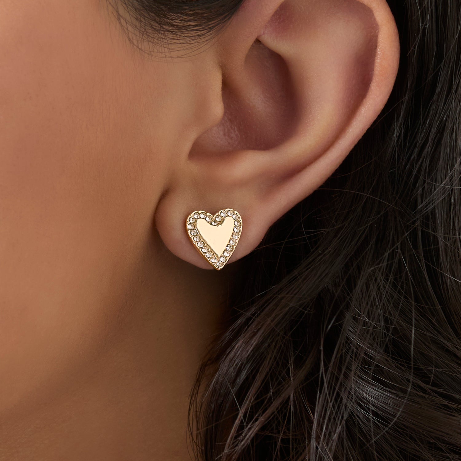 Jessica Simpson Heart Circle Stud Earring Set