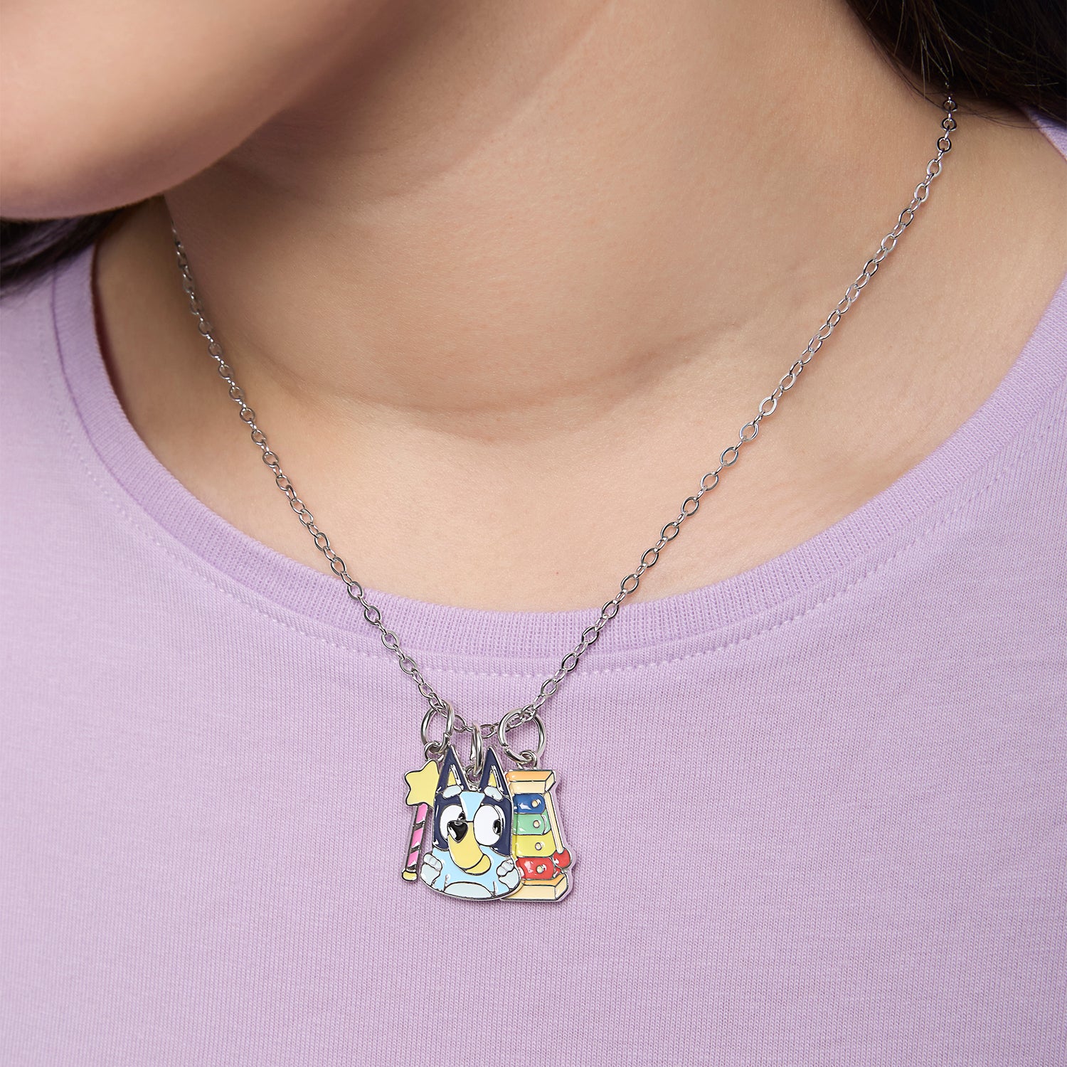 Bluey Charm Necklace Official License, 16"+3"